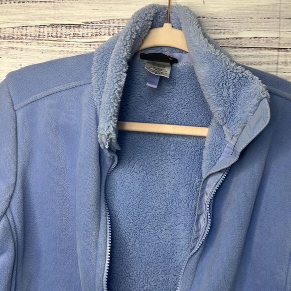 Patagonia Synchilla Fleece Full Zip Jacket Womens M Sherpa Mesh Pockets Blue - Picture 4 of 15